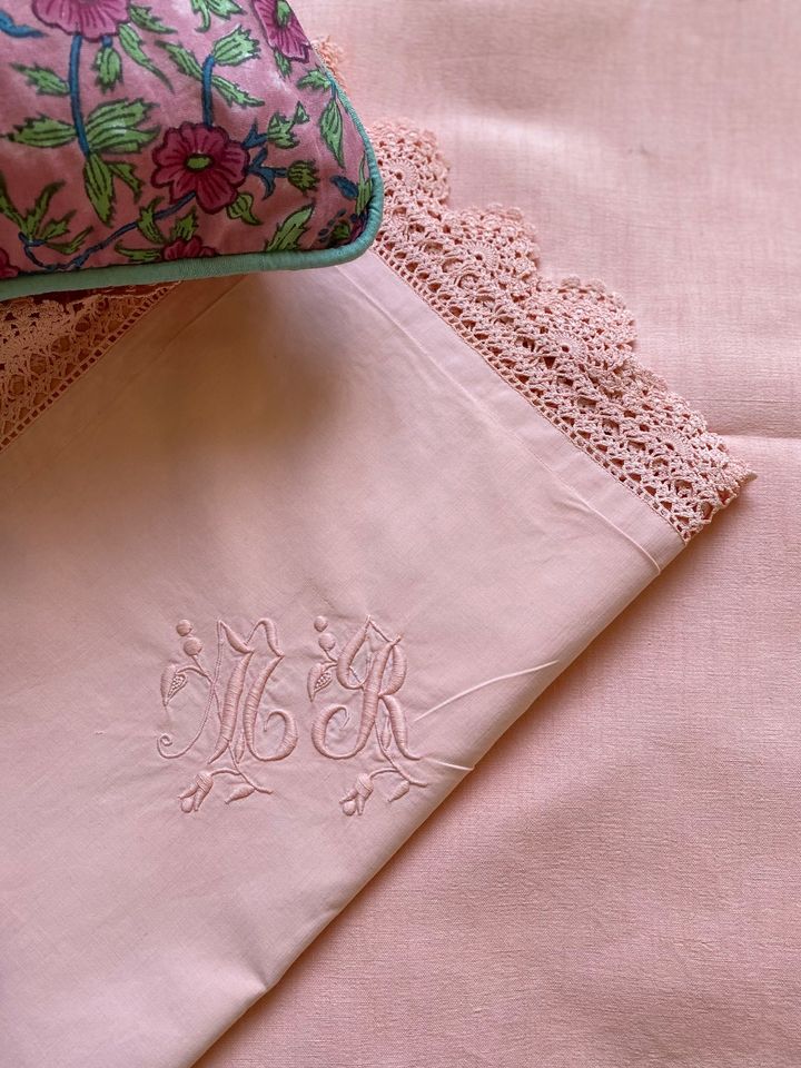 Salmon Pink Sheet and Pillowcase