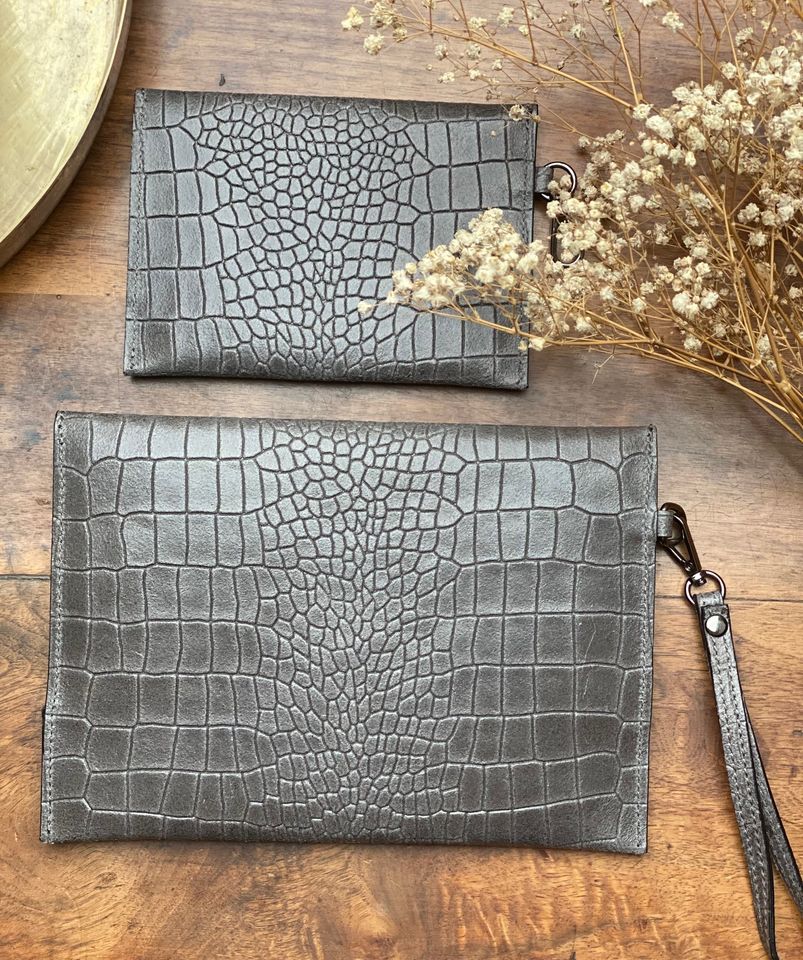 Pochette effet croco Elise