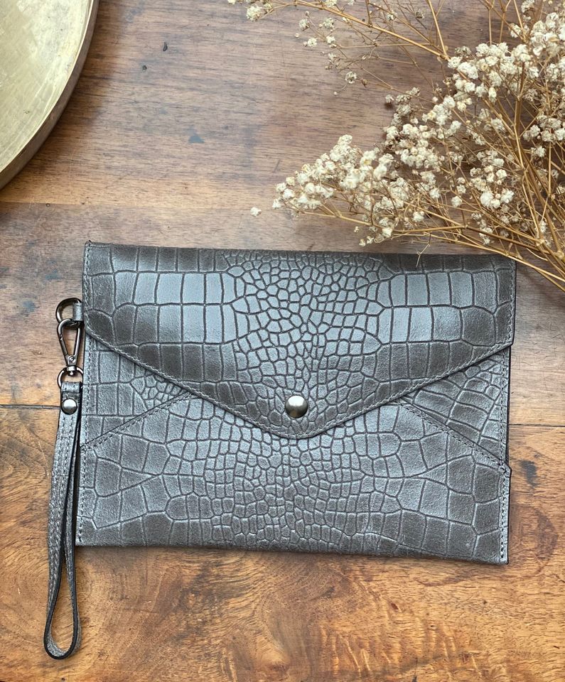 Pochette effet croco Elise
