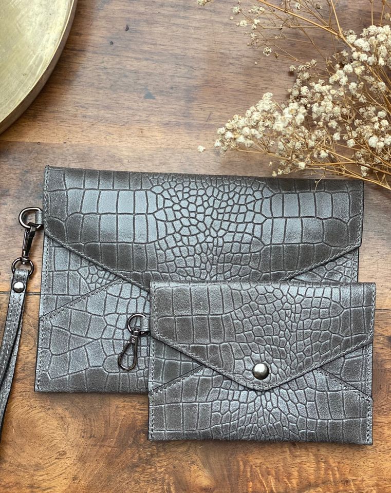 Pochette effet croco Elise