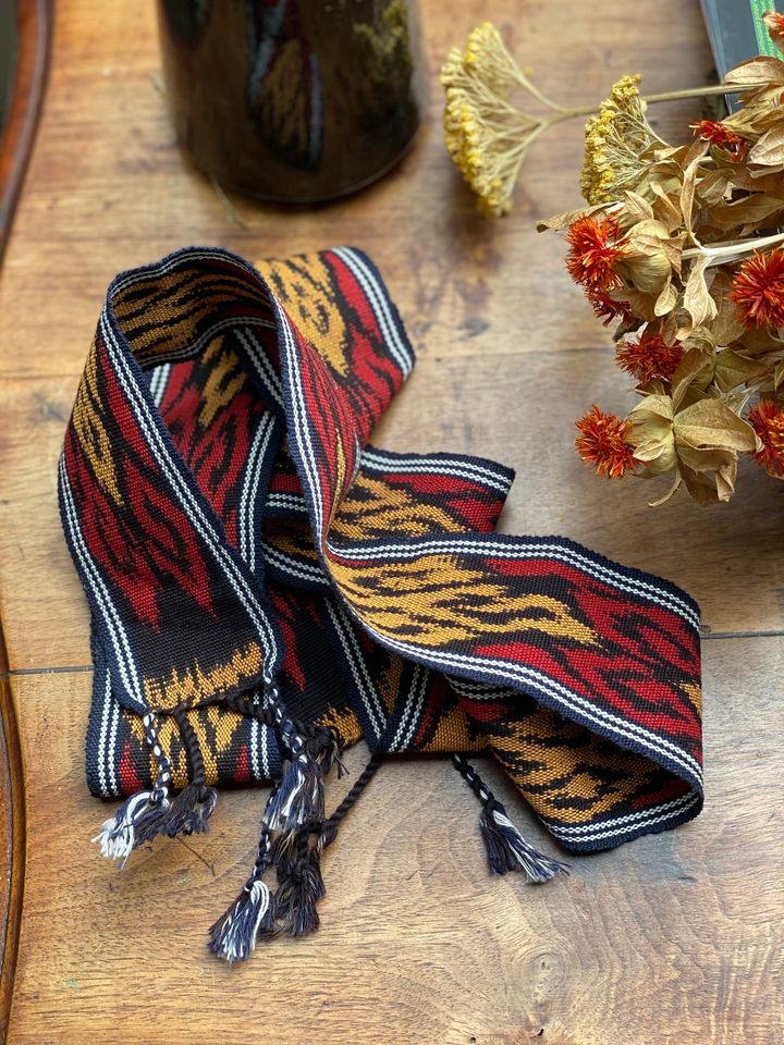Black Ikat belt