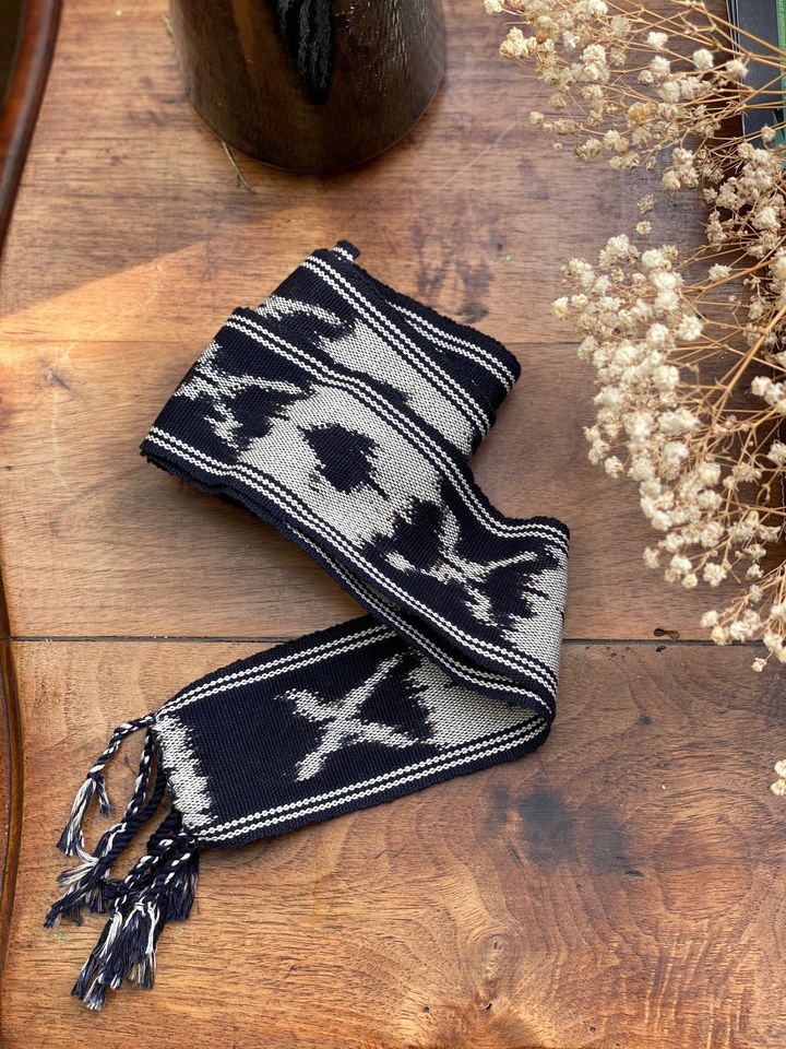 Black Ikat belt