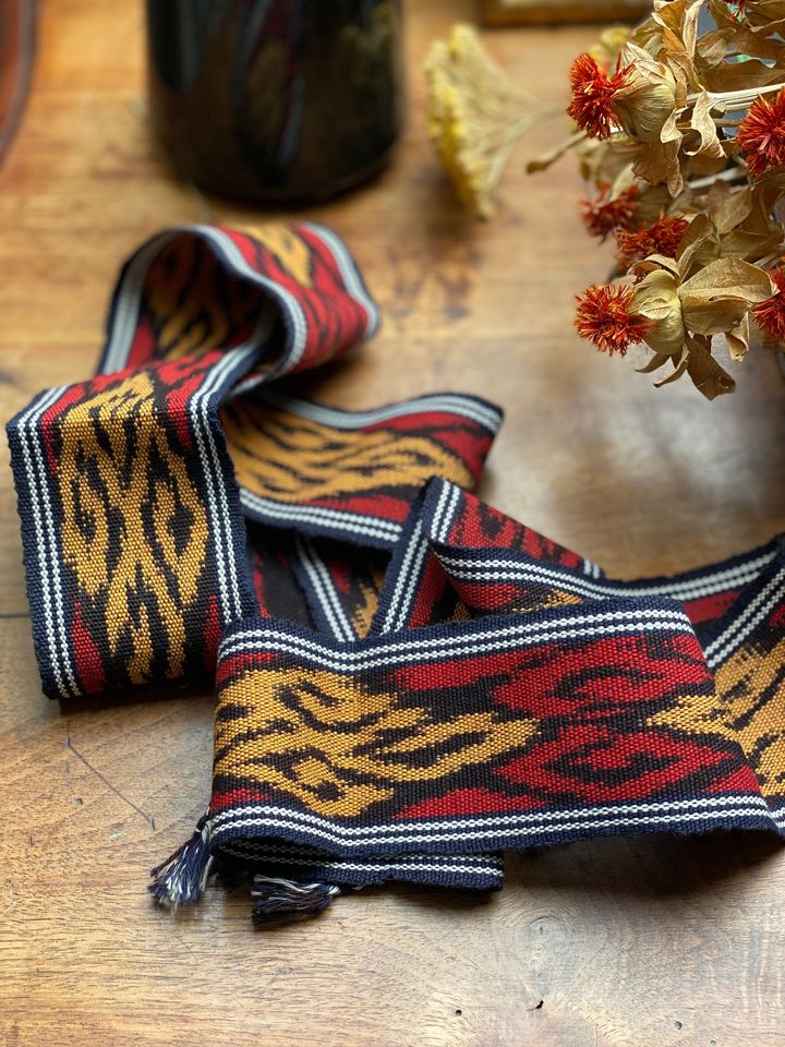 Black Ikat belt