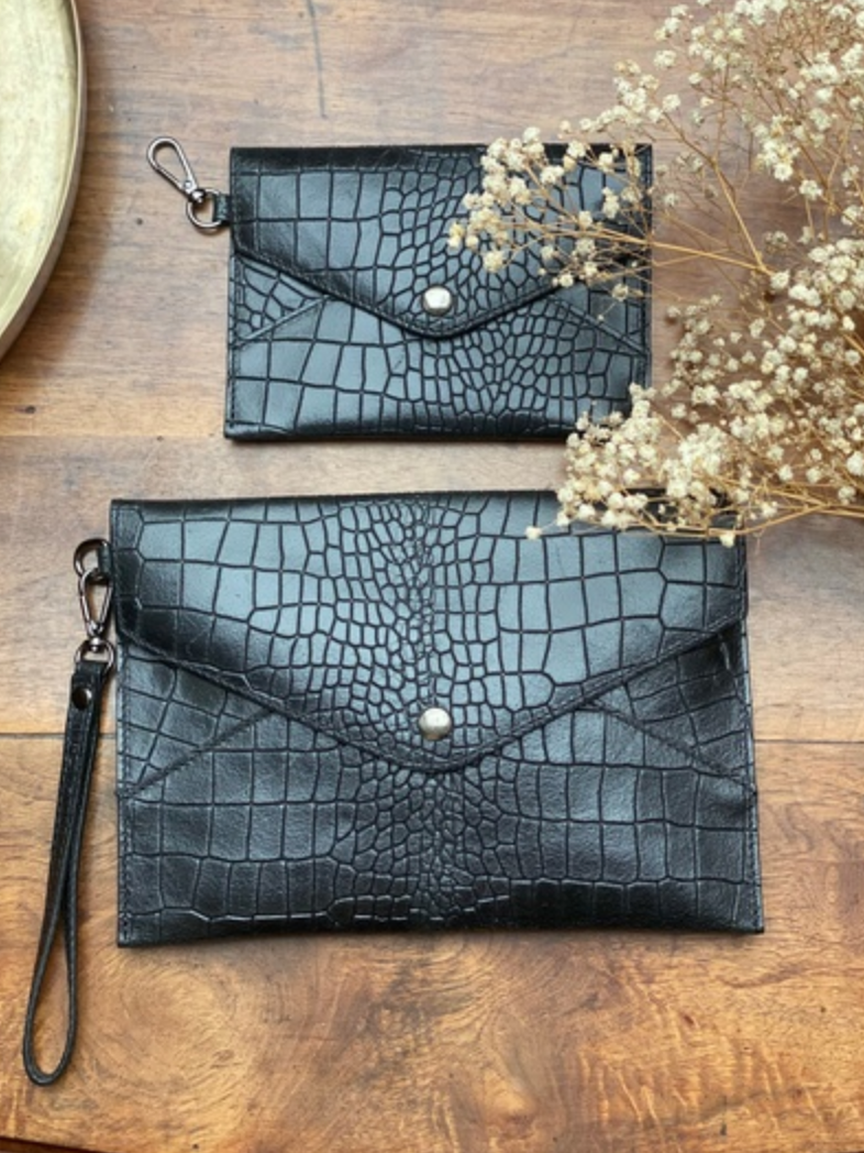 Pochette effet croco Elise