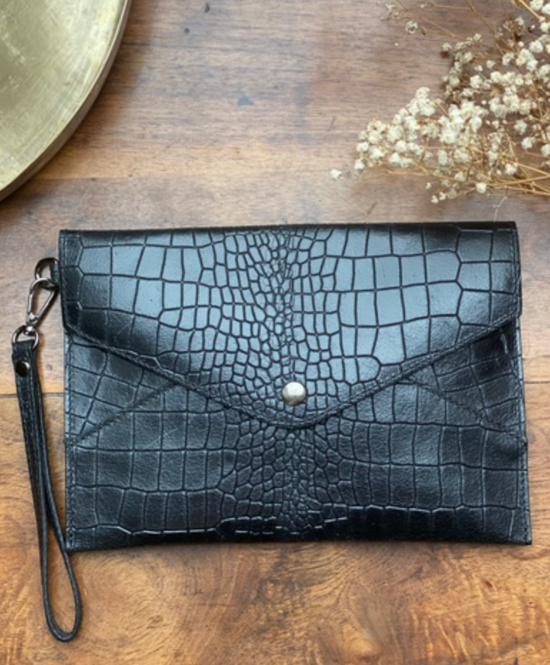 Pochette effet croco Elise