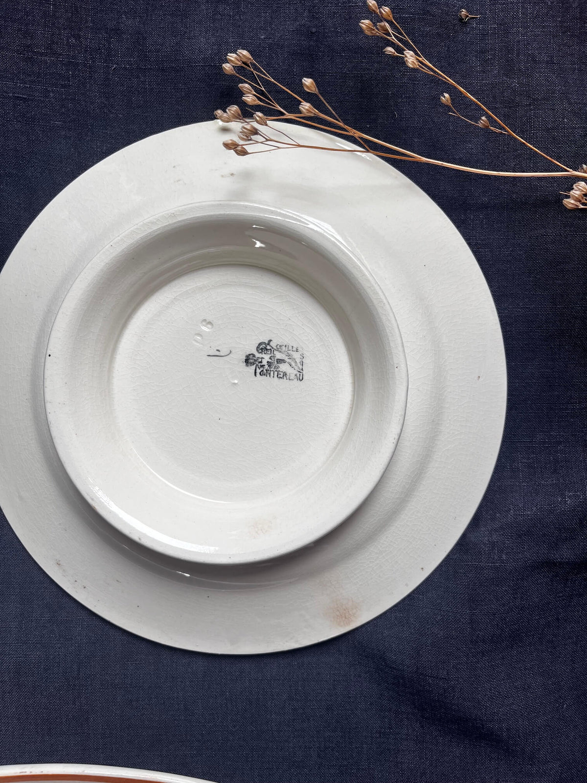 Plat Ancien Creil Montereau – 23 cm | Faïence Vintage