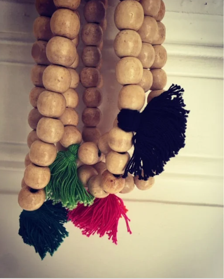 Natural wooden mala necklace