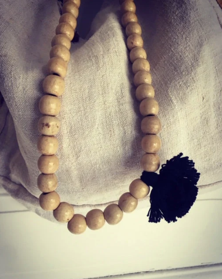 Natural wooden mala necklace