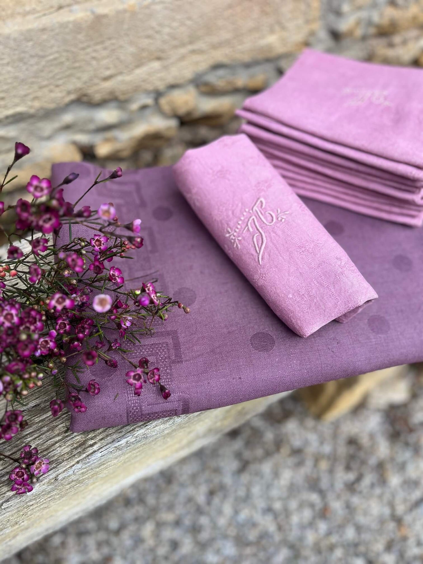Serviettes de table vintage en coton - Idéales pour une décoration de table élégante