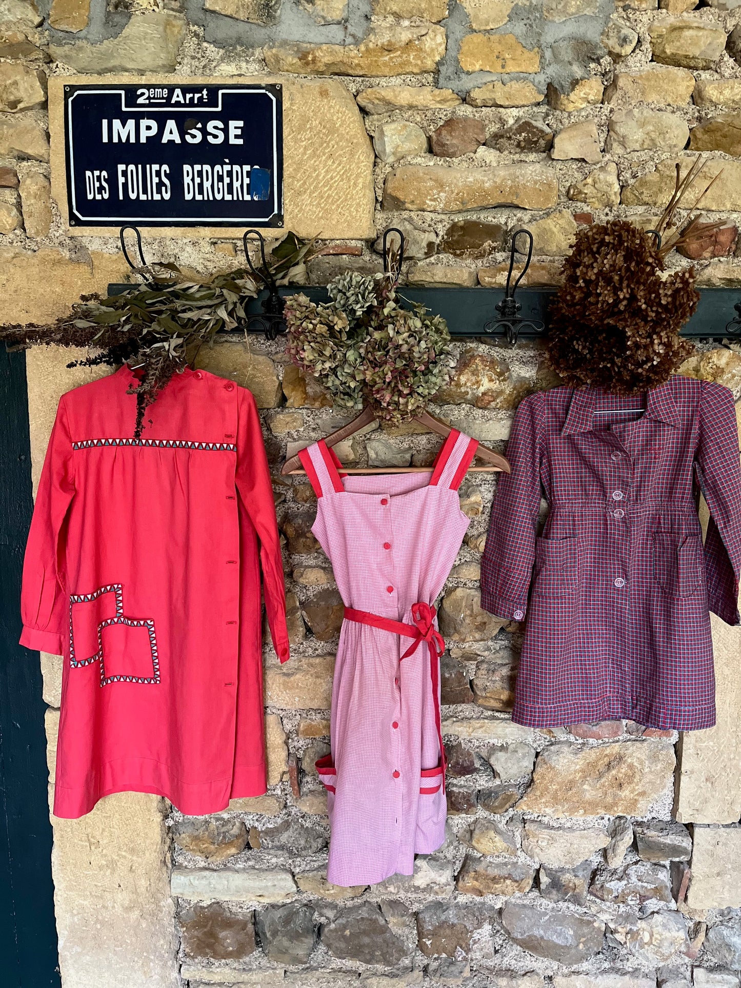 Vintage Red School Aprons