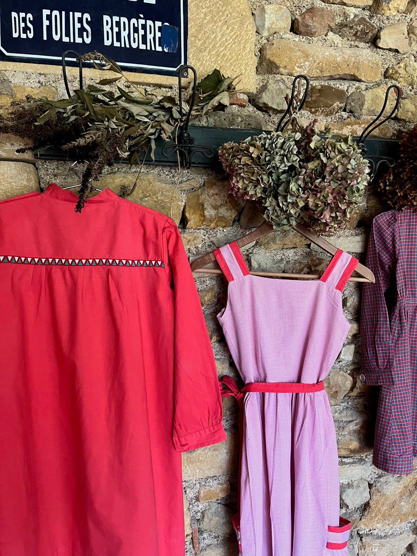 Vintage Red School Aprons