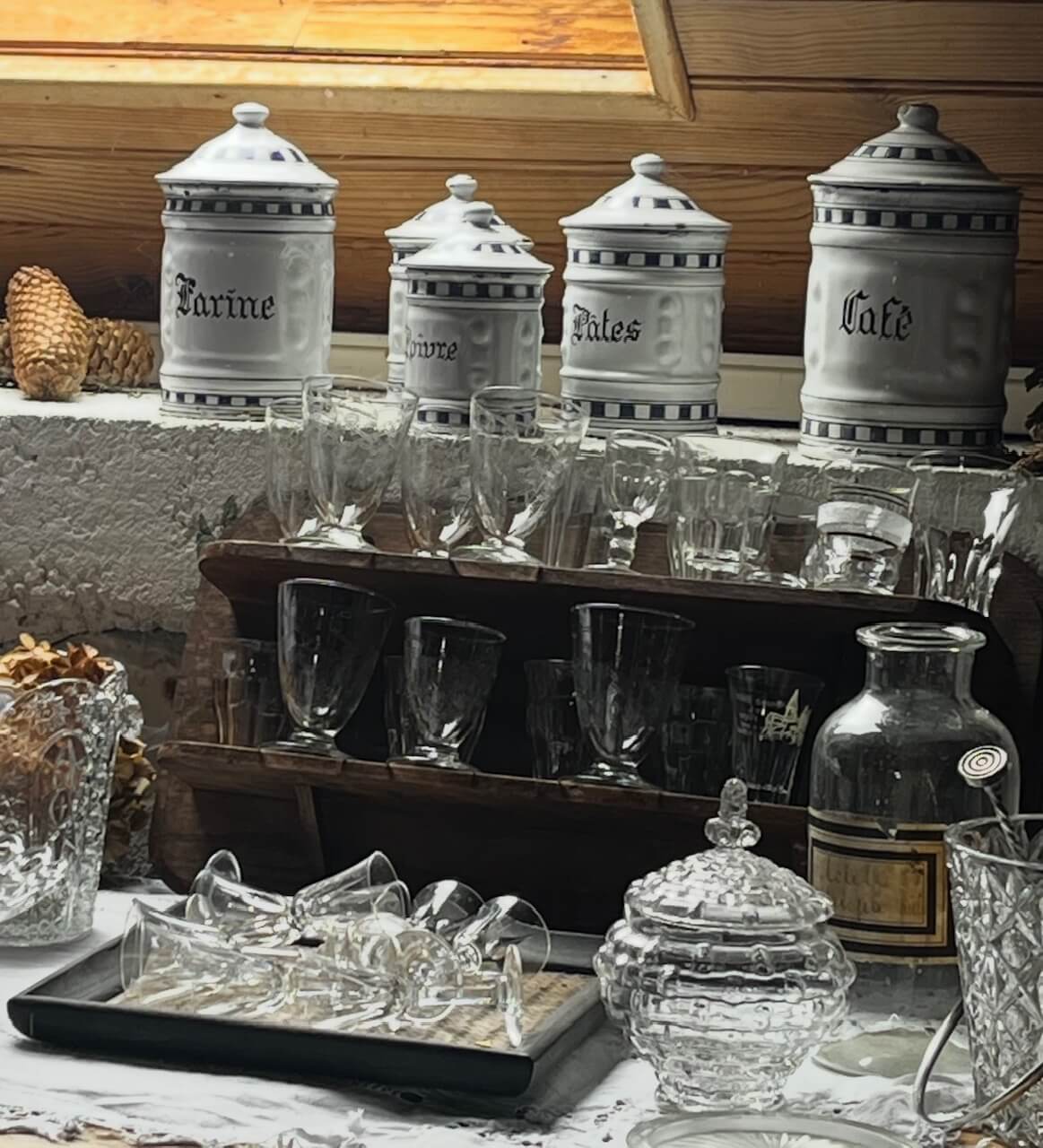 Boîtes de rangement cuisine rétro en métal émaillé, décoration esprit maison de campagne