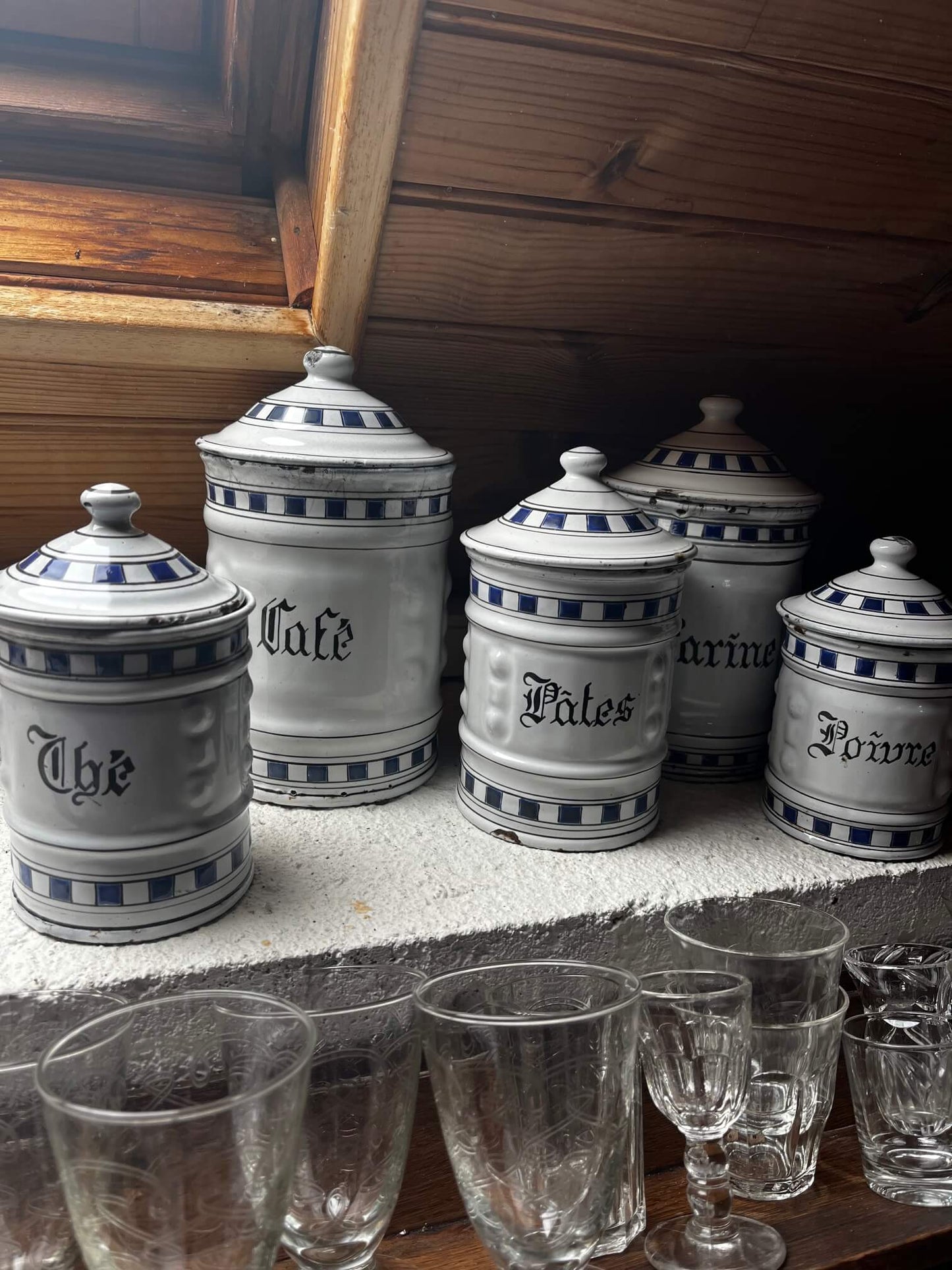 Boîtes à épices cuisine rétro en métal émaillé, décoration esprit maison de campagne