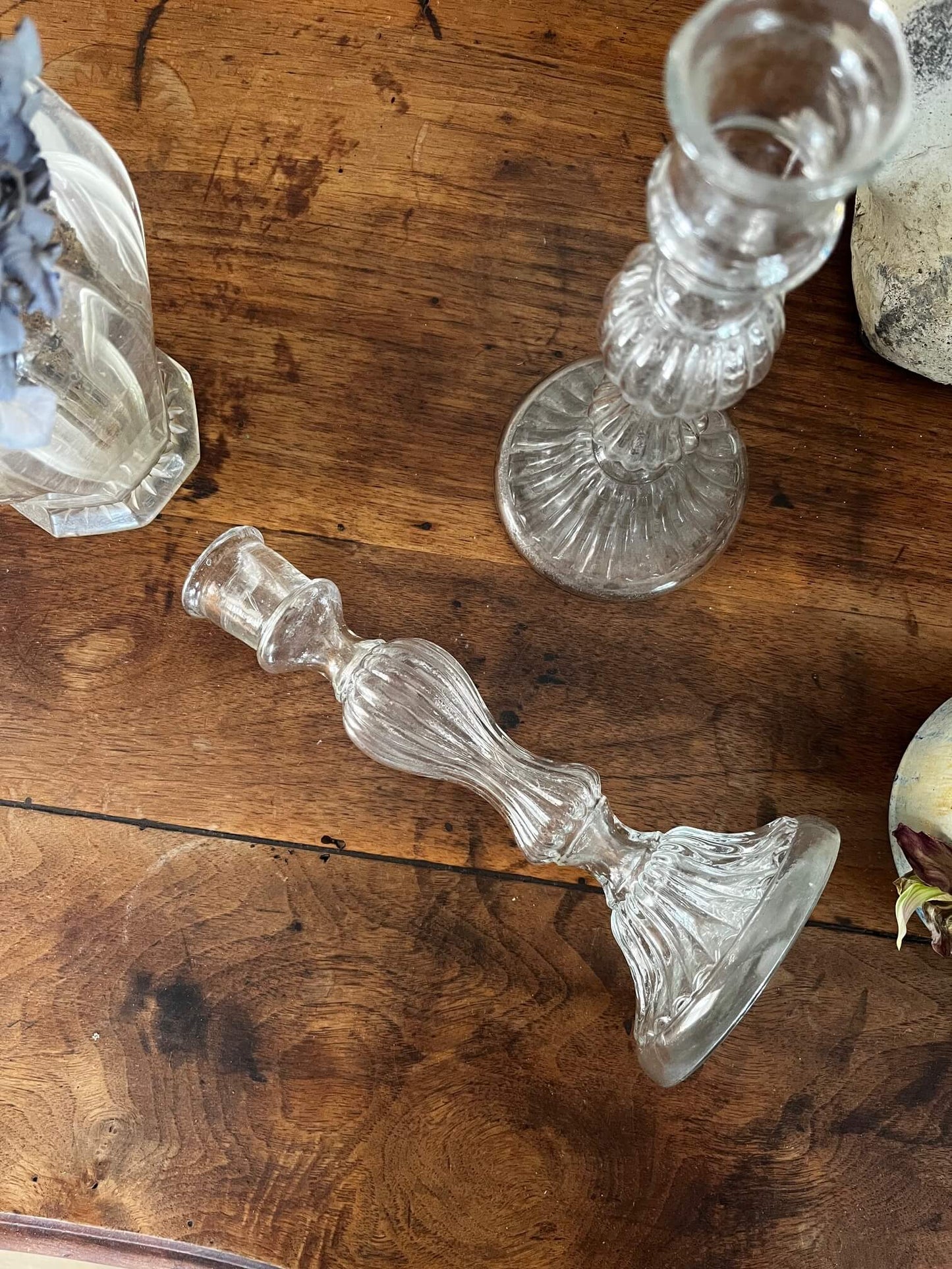 Ensemble de bougeoirs en verre, ambiance cosy et romantique