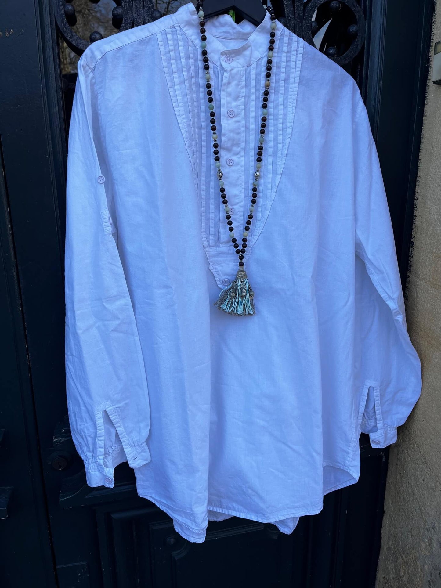 Chemise vintage rétro en coton naturel pour look intemporel