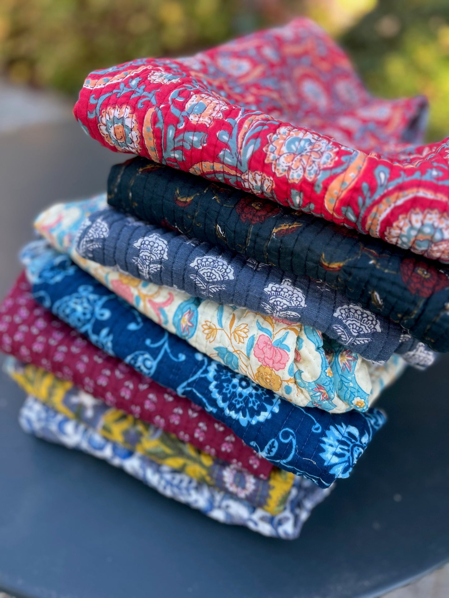 Gilet Kantha Mireille - Sans Manches Réversible Coton Femme (Taille M)