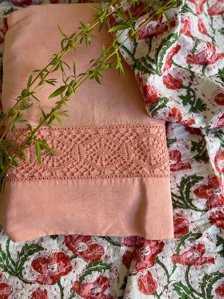 Couvre-lit vintage Kantha en coton fleuri