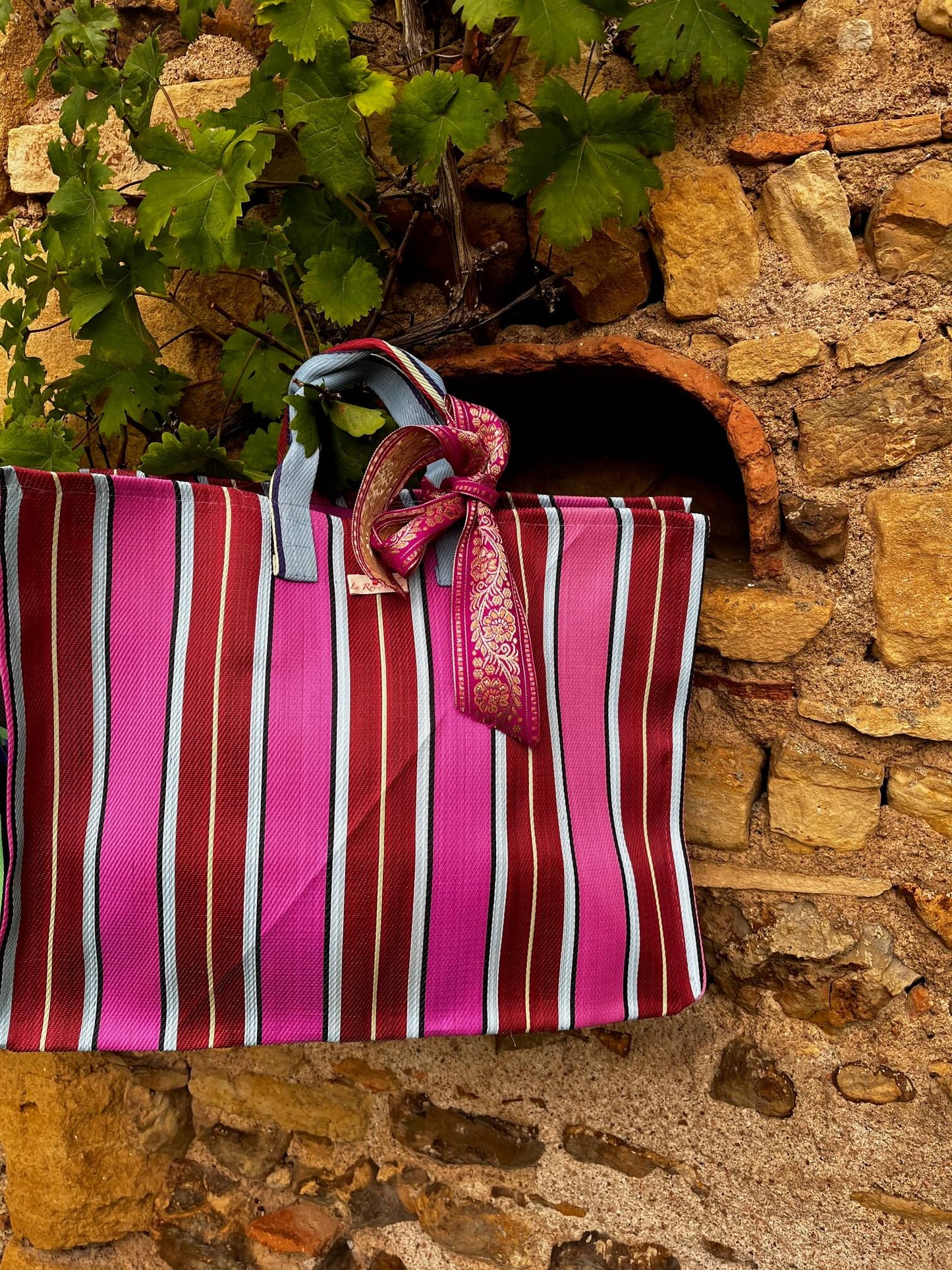 Sac cabas éco-responsable multicolore porté à l’épaule – modèle Margot