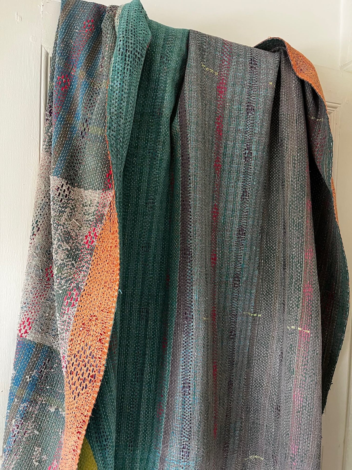 Kantha artisanal d’Inde – couvre-lit réversible en coton pour déco naturelle