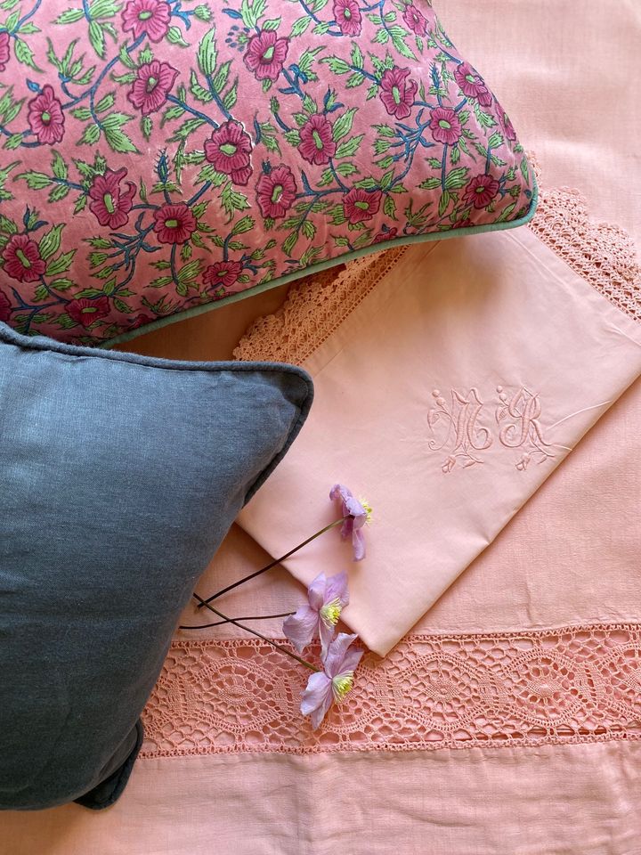 Salmon Pink Sheet and Pillowcase