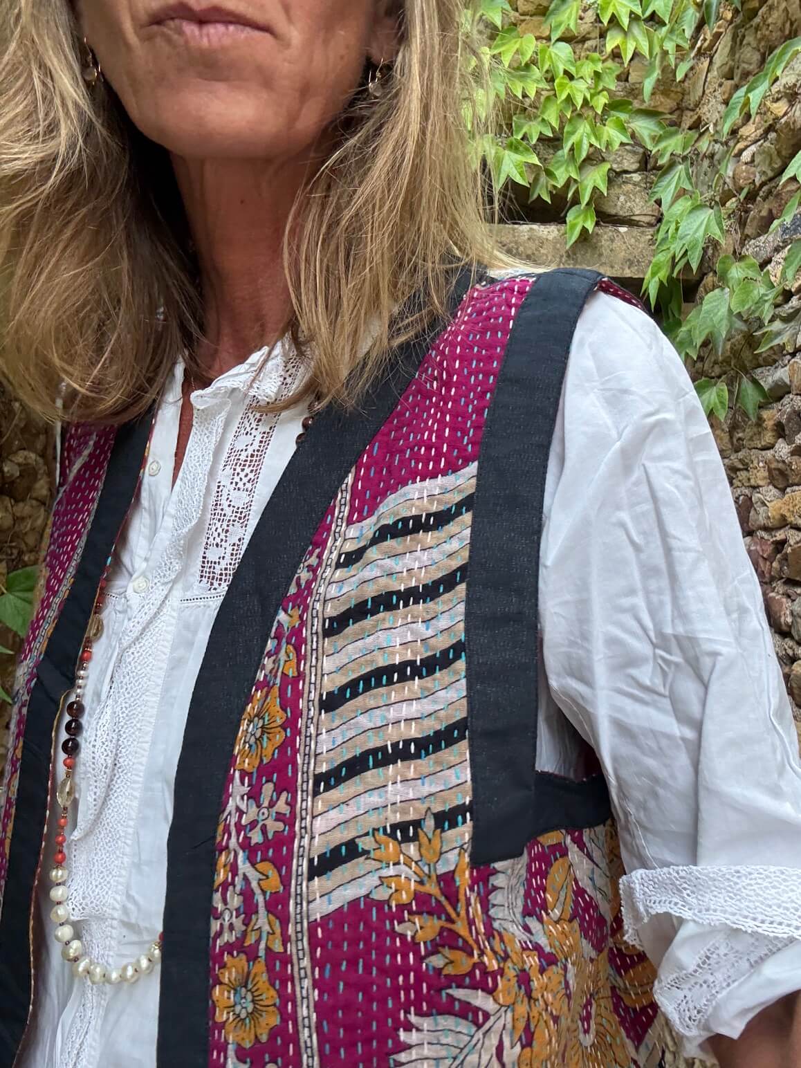 Women's Kantha Vest Joséphine | Bohemian Sleeveless Vest