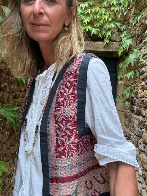 Women's Kantha Vest Joséphine | Bohemian Sleeveless Vest