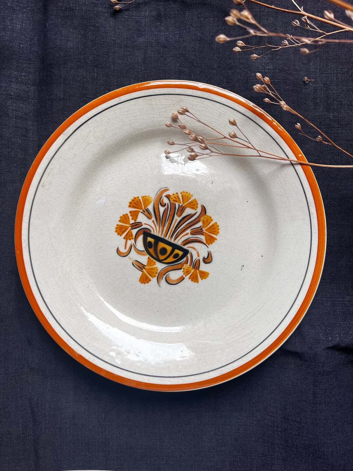Plat Ancien Creil Montereau – 23 cm | Faïence Vintage