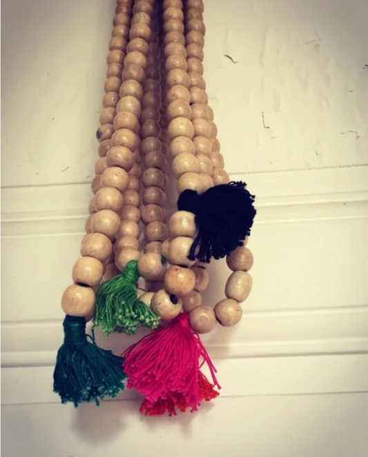 Natural wooden mala necklace