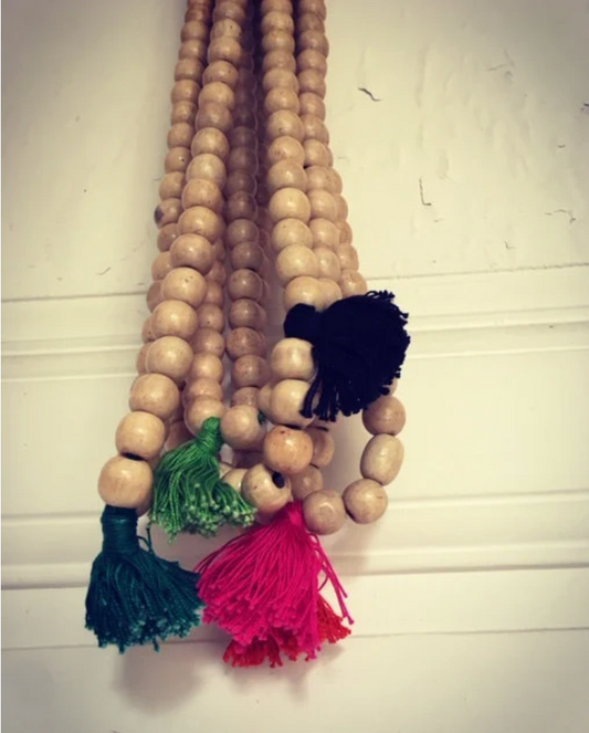 Collier mala en bois naturel