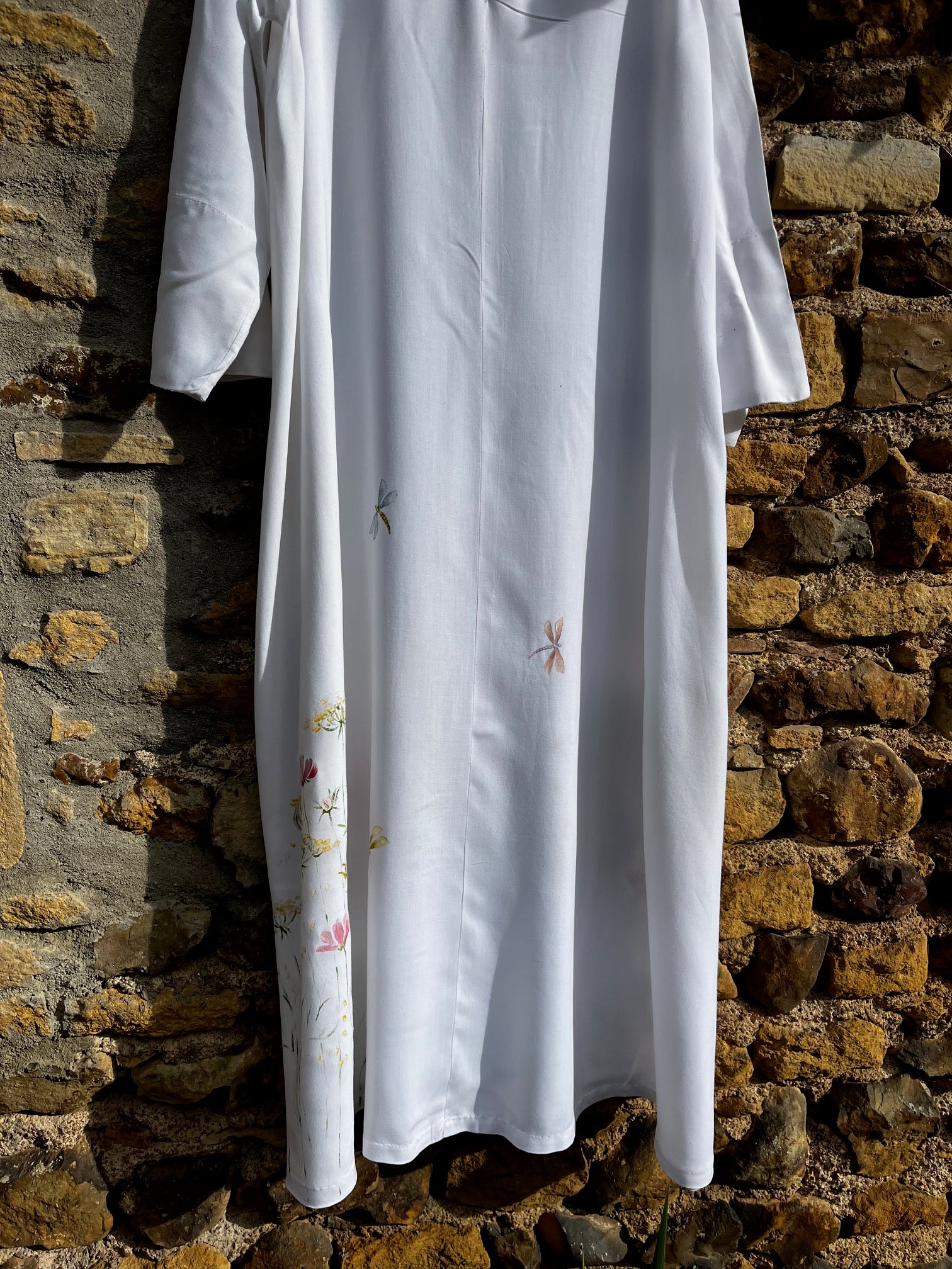 Aube ancienne peinte portée, look bohème chic et vintage