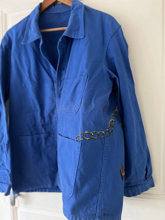 Bleu de travail matelot peint à la main – face avant