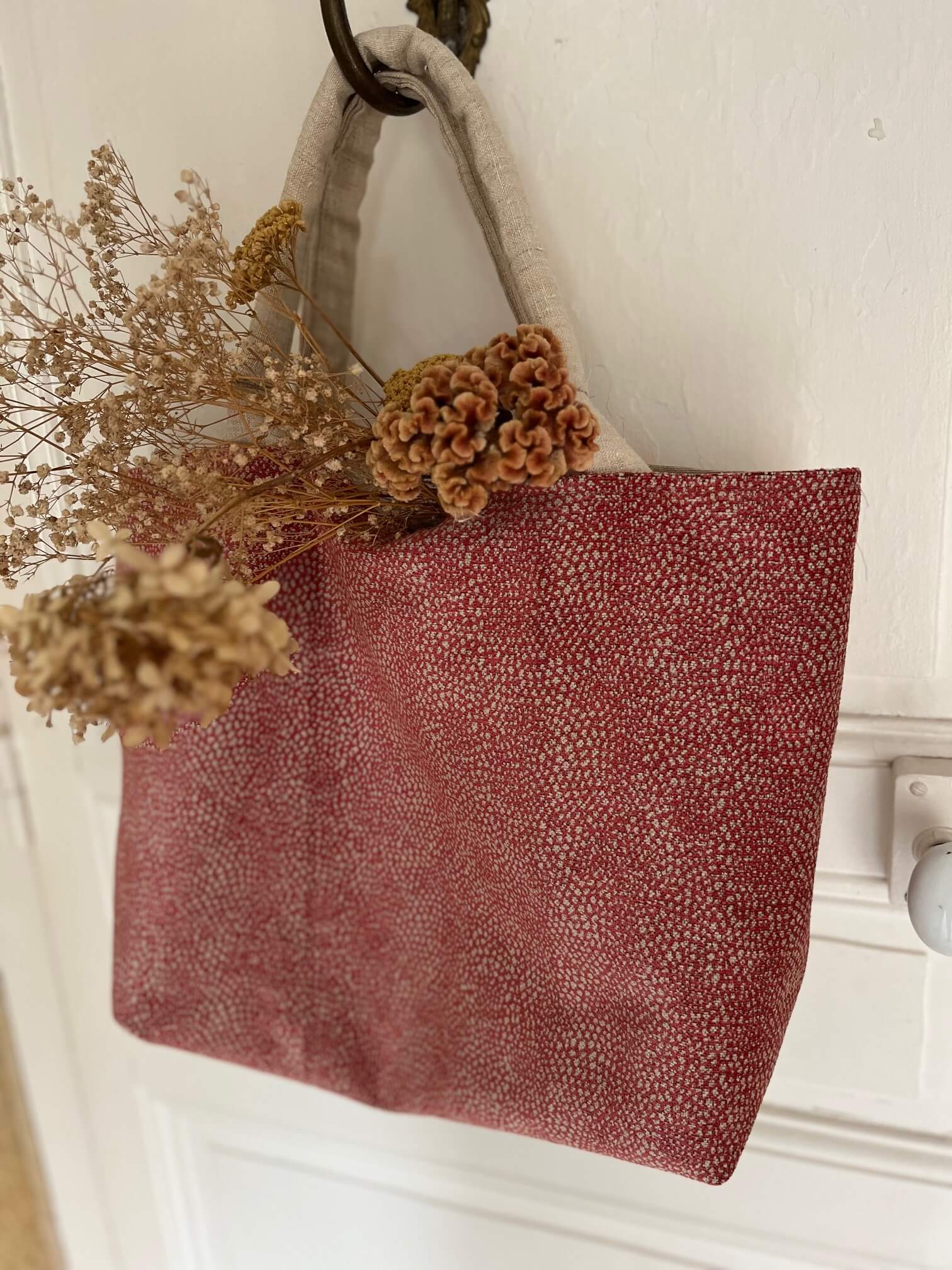 Cabas durable en chanvre ancien fait main