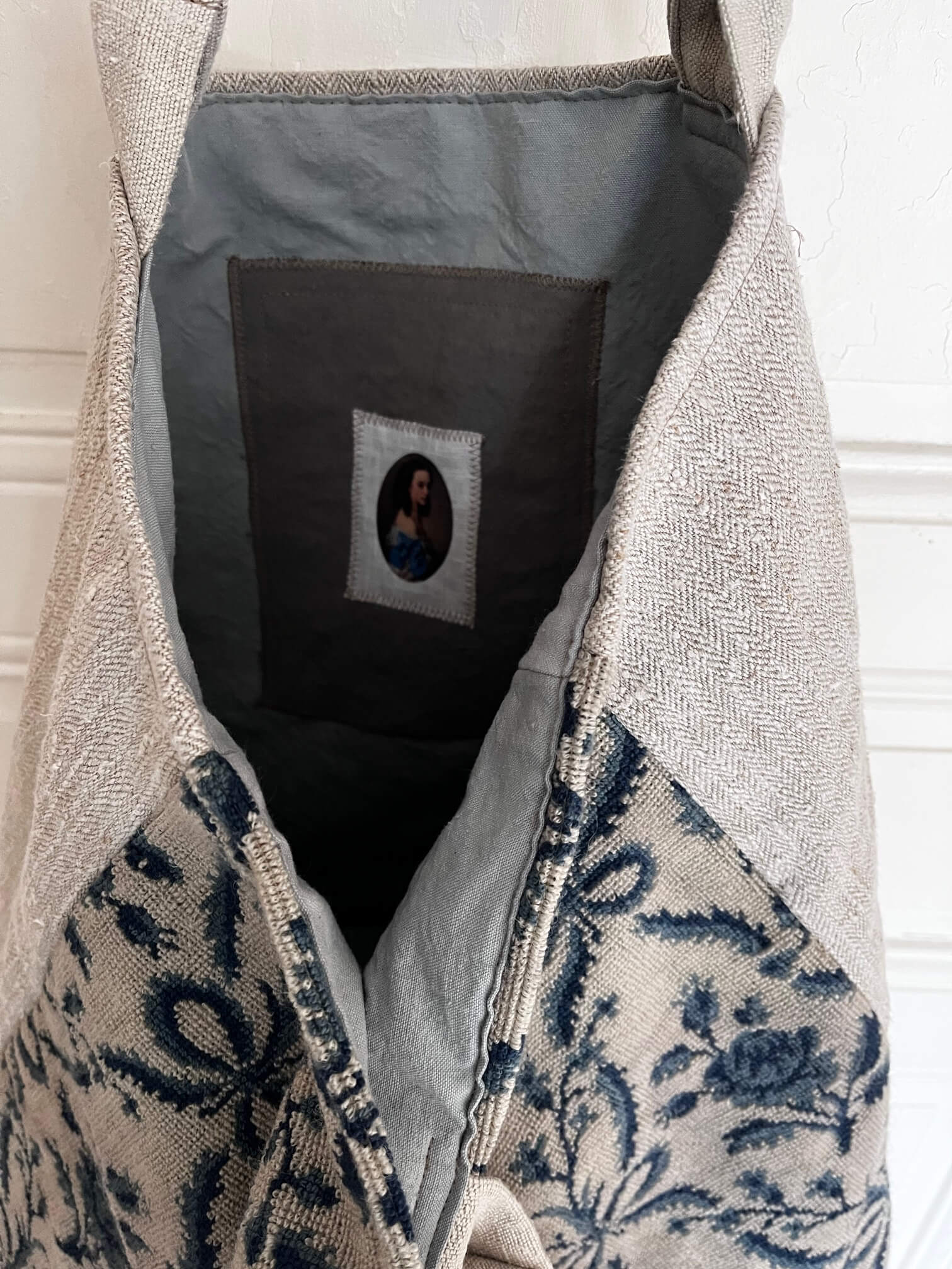 cabas tapisserie ancienne matières naturelles création française