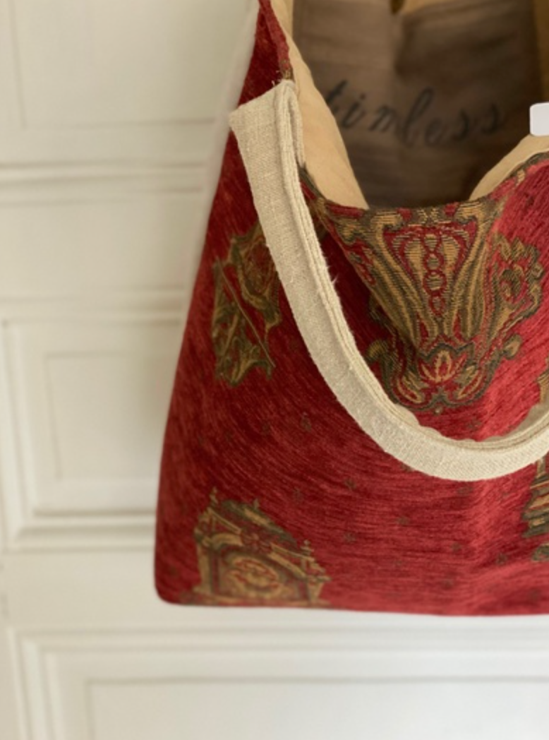 Sac en chanvre ancien et matières naturelles – pièce unique française