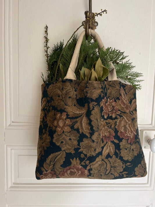 Cabas en chanvre ancien Modèle Raphaëlle – pièce unique artisanale française