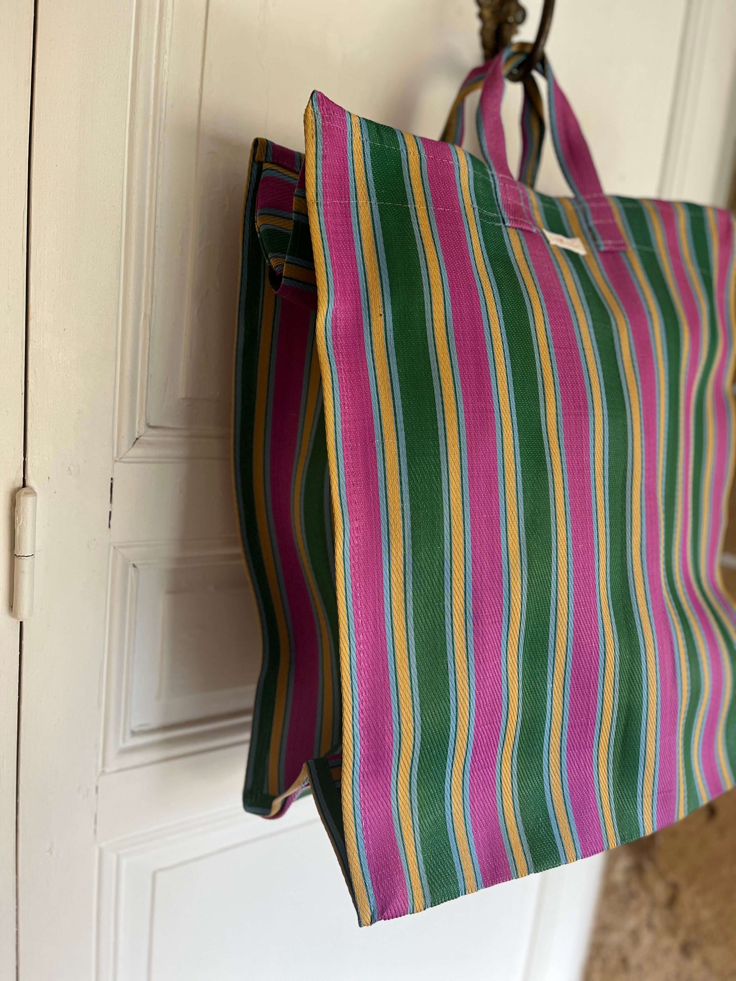 grand sac cabas rayé pour plage ou week end