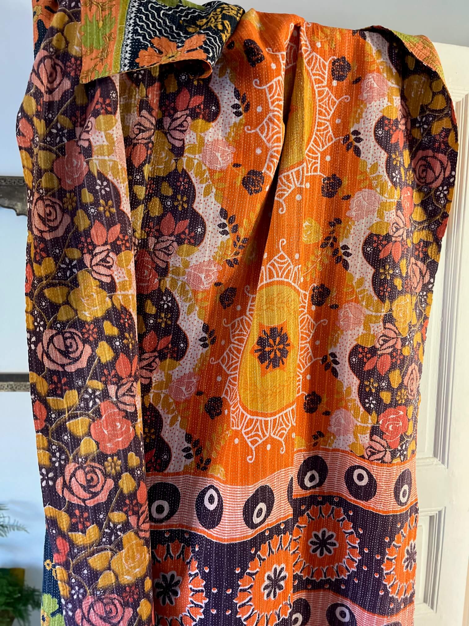 Couvre-lit bohème chic en coton fait main
