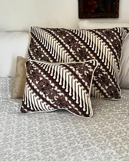 Lot de 2 housses de coussin Bali en coton, décoration intérieure naturelle