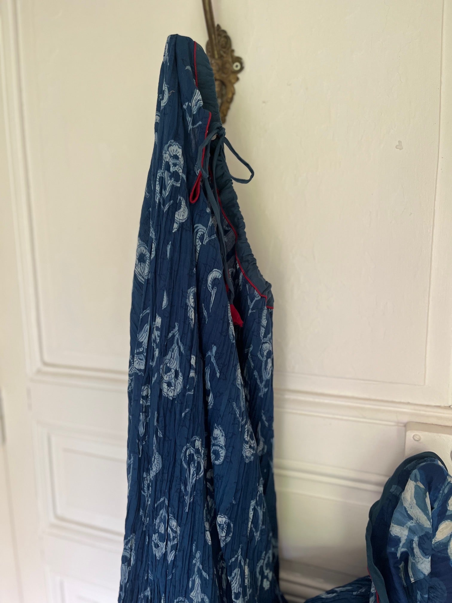 Jupe d’été femme en coton, taille ajustable avec lien à nouer