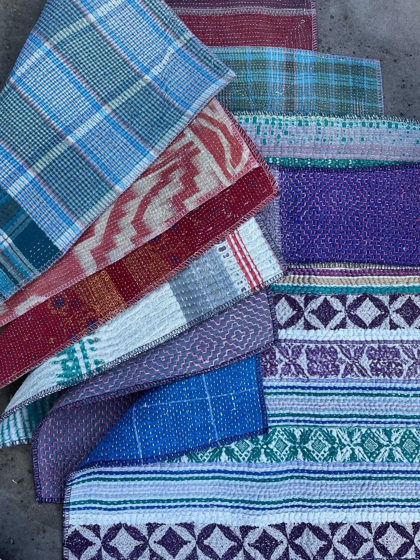 Linge de table artisanal en kantha indien fait main
