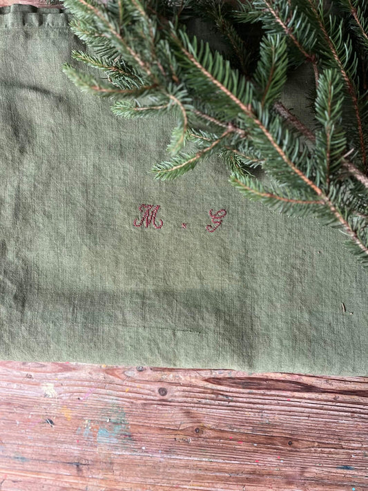 nappe en chanvre couleur kaki