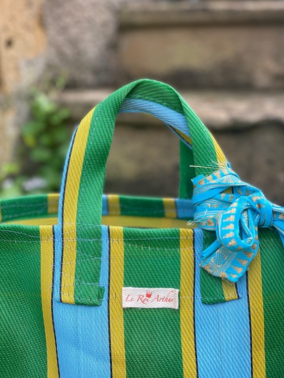 petit sac cabas coloré en fibre recyclée avec fermeture zip