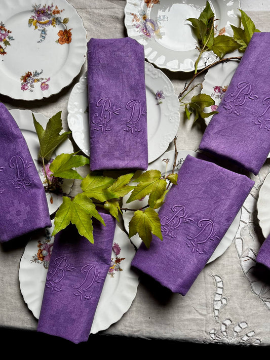 serviettes de table en coton teintes