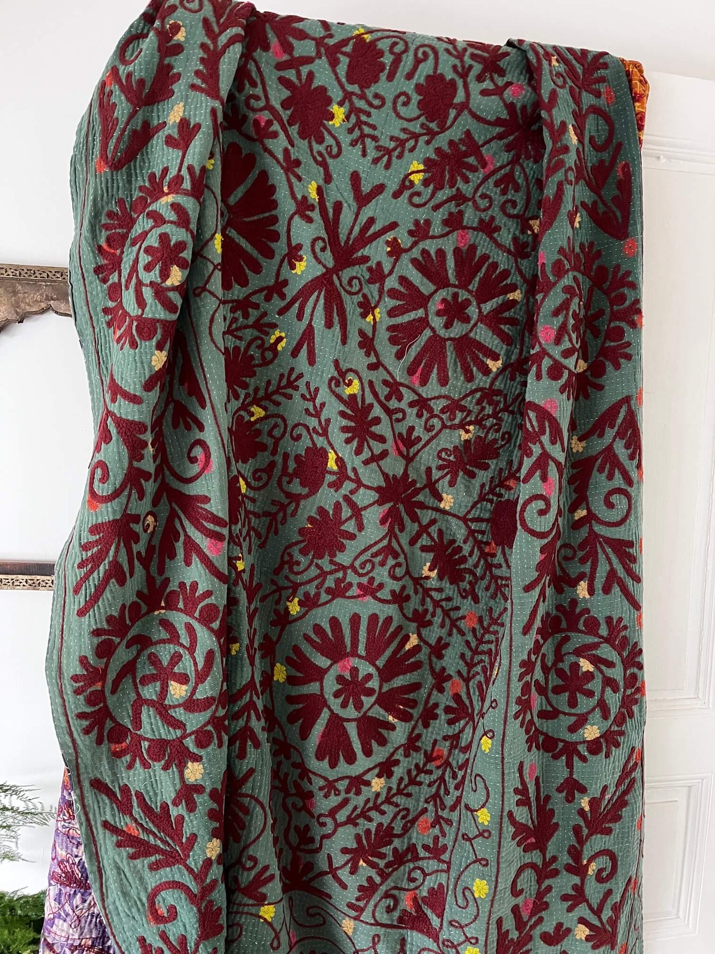 Textile indien fait main, réversible, style bohème élégant