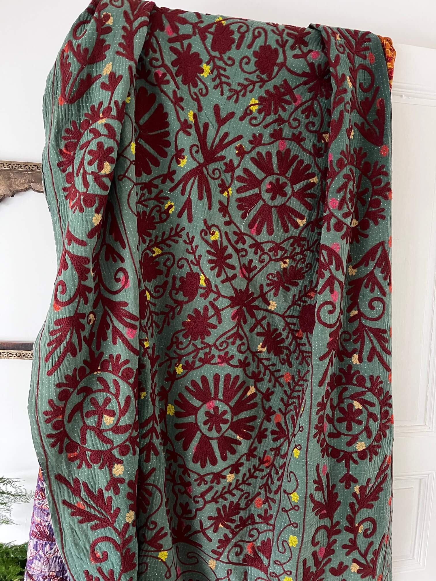 Textile indien fait main, réversible, style bohème élégant