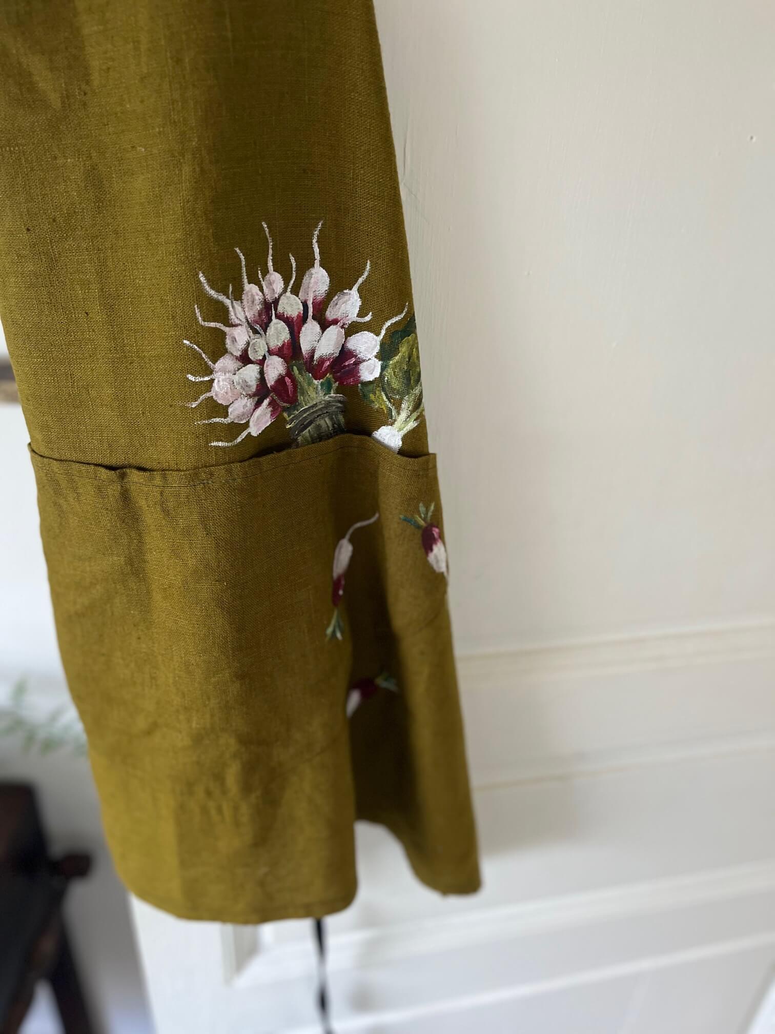 Tablier kaki – Pièce unique artisanale française