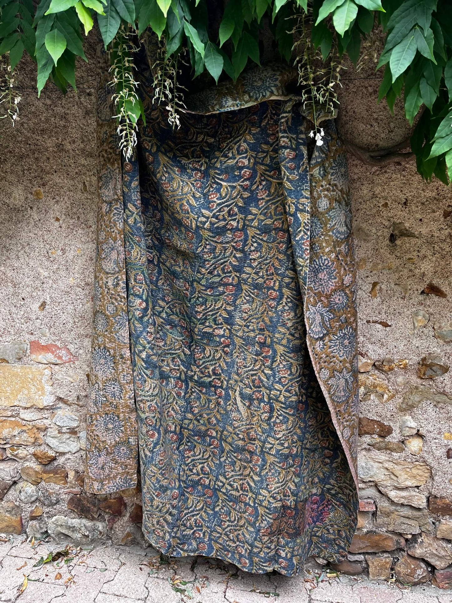 Textile indien block print pour décoration bohème chic