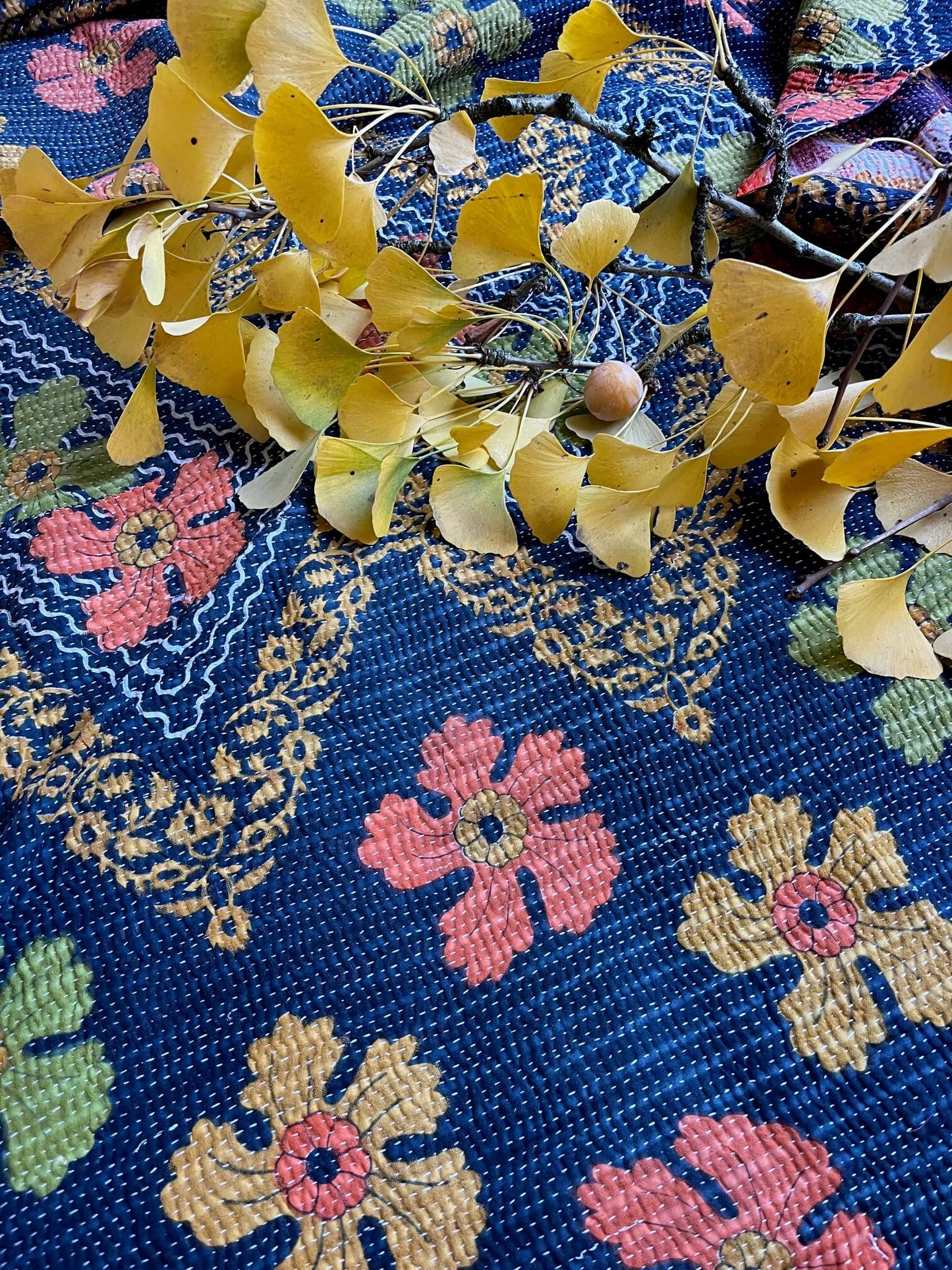 Textile indien traditionnel en coton réversible