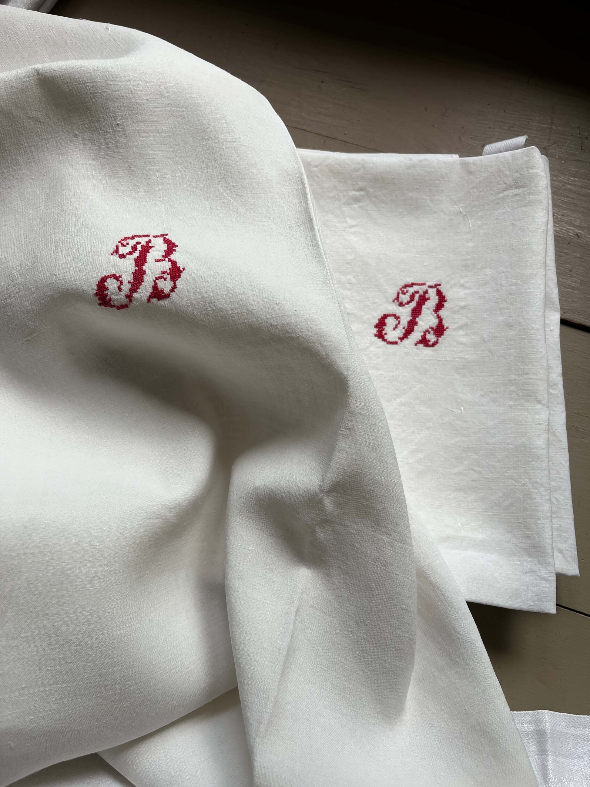 Linge de cuisine vintage français monogramme BB