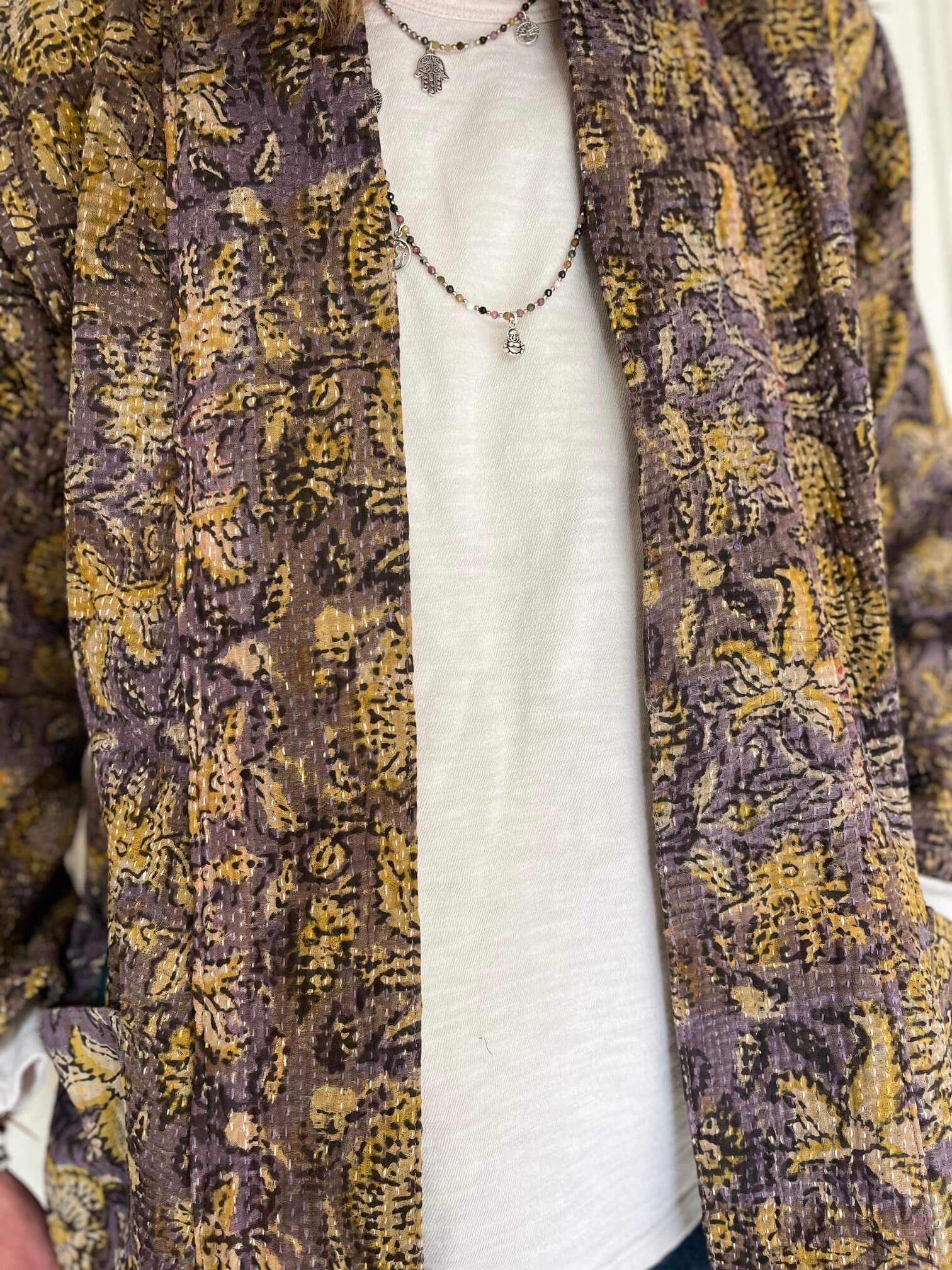 Veste bohème femme en coton recyclé pièce unique